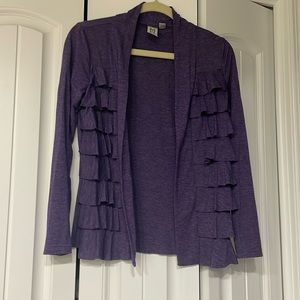 Purple ruffle cardigan